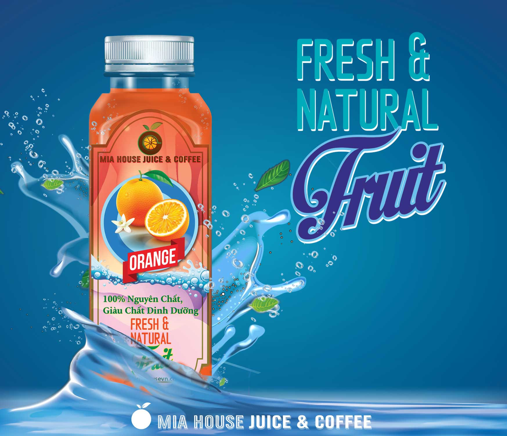 Social Media and promotion assets for Mia Juice and Coffee.